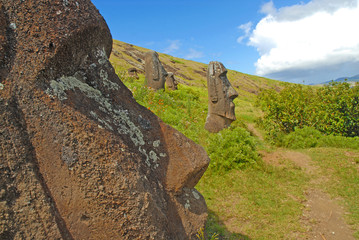 Moia on Easter Island, Chile