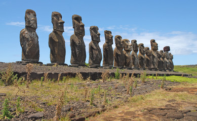 Moai on Easter Island, Chile