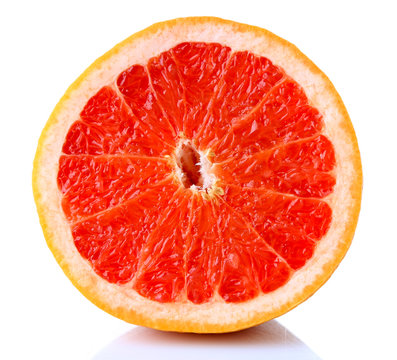 Half of grapefruit isolated on white