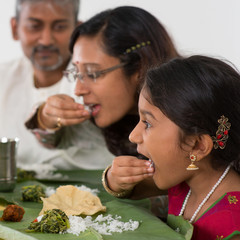 Indian family dining