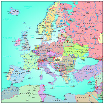 Administrative map of Europe
