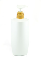 White plastic bottles for cosmetic creams, lotions