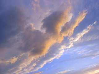 Fototapeta na wymiar Lilac evening sky at sunset