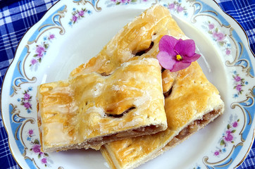 Strudel on a plate