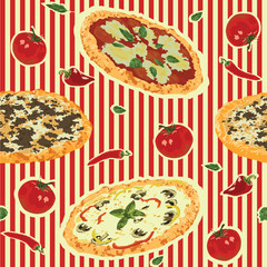 seamless background with pizza