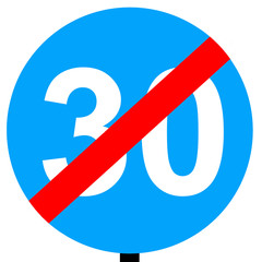 End of minimum speed limit traffic sign