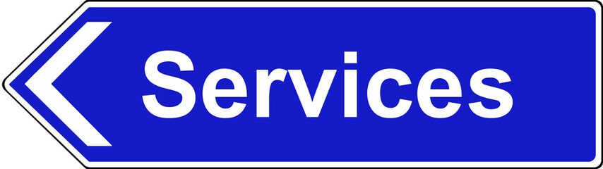 Final sign for service area motorway sign