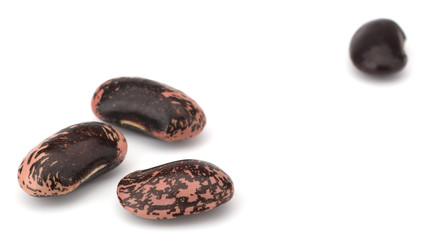 Dried kidney legumes haricot beans isolated on white background