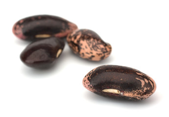 Dried kidney legumes haricot beans isolated on white background
