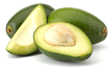 Fresh avocado fruit isolated on white background