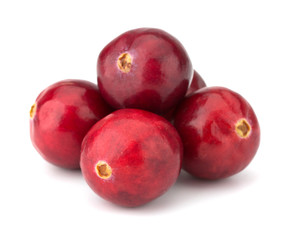 Cranberry isolated on white background closeup