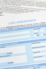 Obraz premium Koncepcja formularza wniosku o ubezpieczenie na życie dla planowania życia