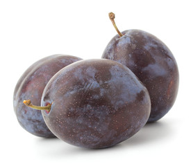 Plums isolated on white background
