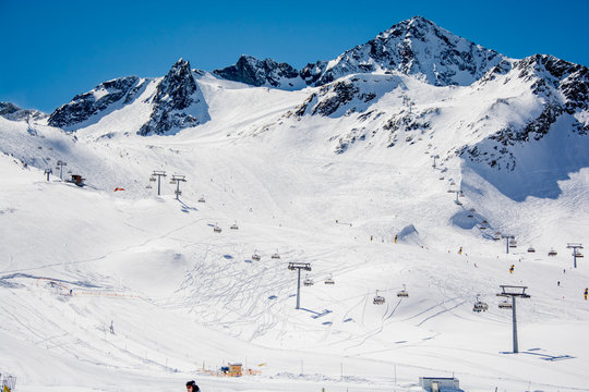 Ski resort of Neustift Stubai glacier Austria