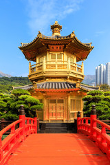 Golden pavilion of absolute perfection in Nan Lian Garden in Chi