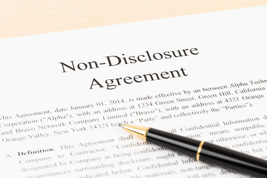 Non Disclosure Agreement Document With Pen