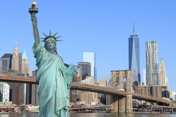 Brooklyn Bridge and The Statue of Liberty - 65945334