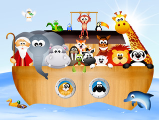 Naklejka premium ilustracja arki Noego