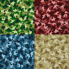 Fototapeta na wymiar Four camouflage textures