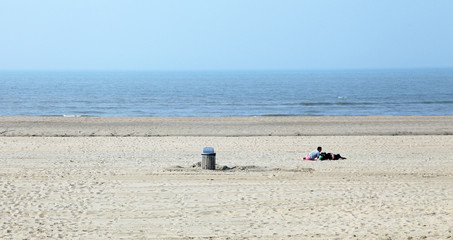 Fototapeta na wymiar Coast of the North sea in Netherlands near dunes Meijendel