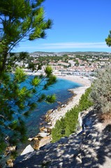 Paysage des calanques : ville de Cassis 