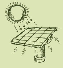 Solar Energy Sketch Vector illustration Art