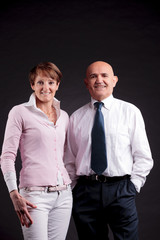 old woman and old man happy together