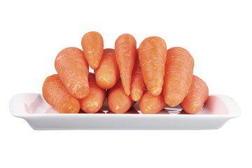 Young Carrots on Dish