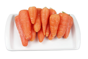 Young Carrots on Dish