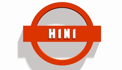 h1n1 text on stop road sign