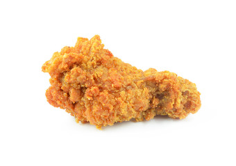 Golden brown fried chicken drumsticks