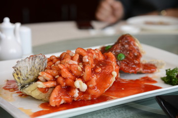 Fried Chinese fish with Red Sauce