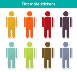 Flat male stickers