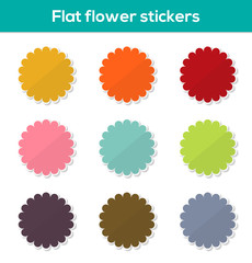 Flat flower stickers