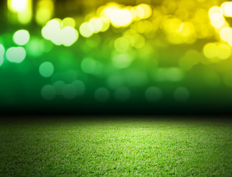 Soccer field and bokeh background