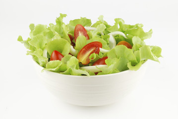 vegetable salad bowl on white background