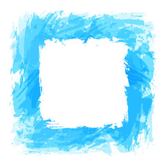 Abstract vector brush strokes. Blue vector background with squar