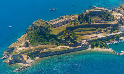 Aerial view of Kerkyra Old Fortress, Corfu, Greece