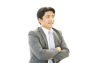 ガッツポーズのビジネスマン