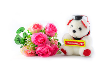 Teddy Bear and flowers