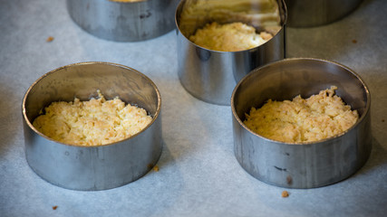 pastry baked in pastry rings