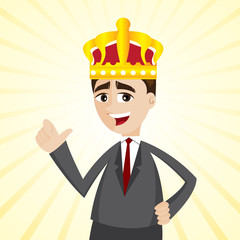cartoon businessman with crown