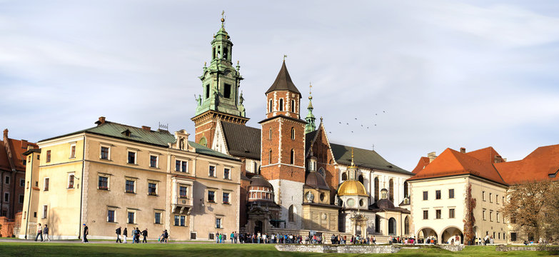 Panorama of Wawel castle in Krakow, Poland