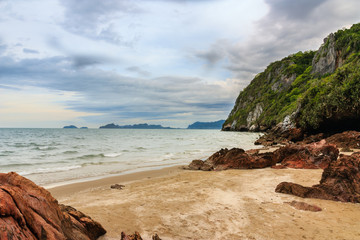 Fototapeta na wymiar Beach landscape with rocks