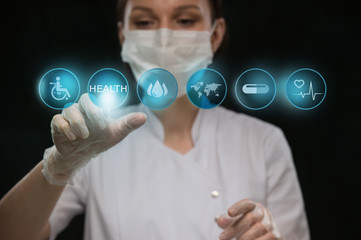 Medicine doctor working computer interface