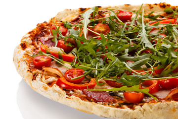 Pizza on white background