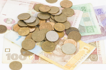 Russian and Ukrainian money.