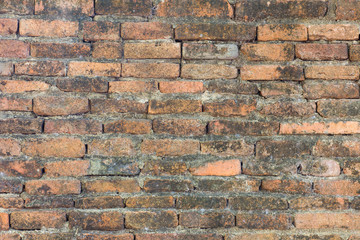 Naklejka premium Weathered stained old brick wall background.
