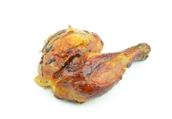 Chicken leg isolated on white