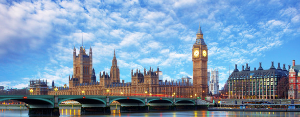 Lamas personalizadas con paisajes con tu foto London panorama - Big ben, UK